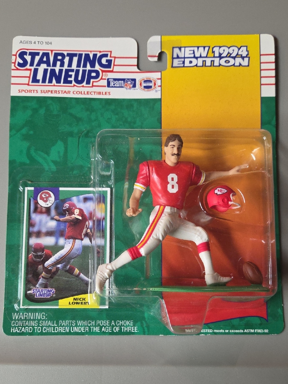 Starting Lineup Red #8 Football Action Figure - Nick Lowery